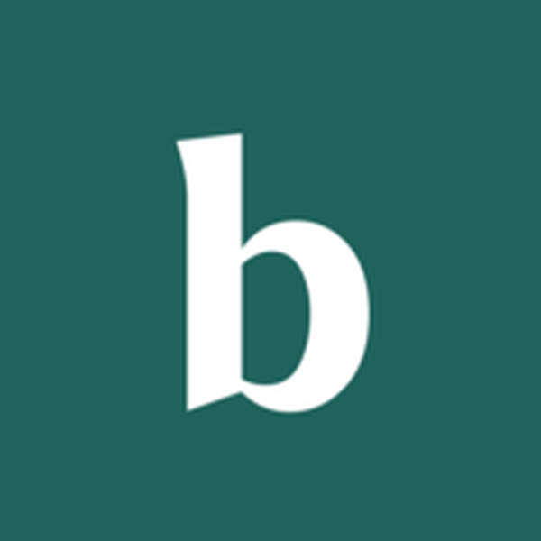 Baton logo - a white lowercase b on teal