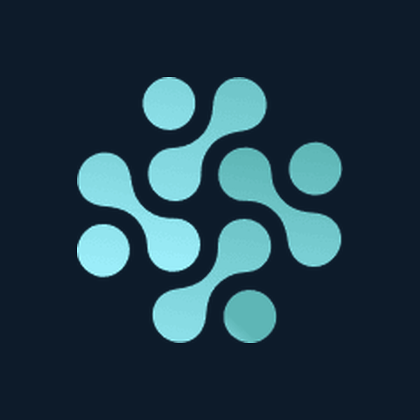 Biorce logo - interconnected molecular node mark in teal