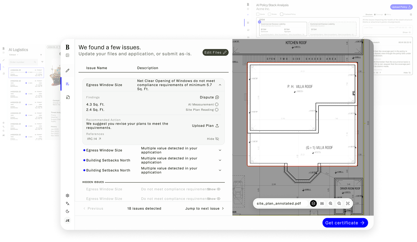 Brain Co. enterprise AI platform interface showing compliance and workflow dashboards