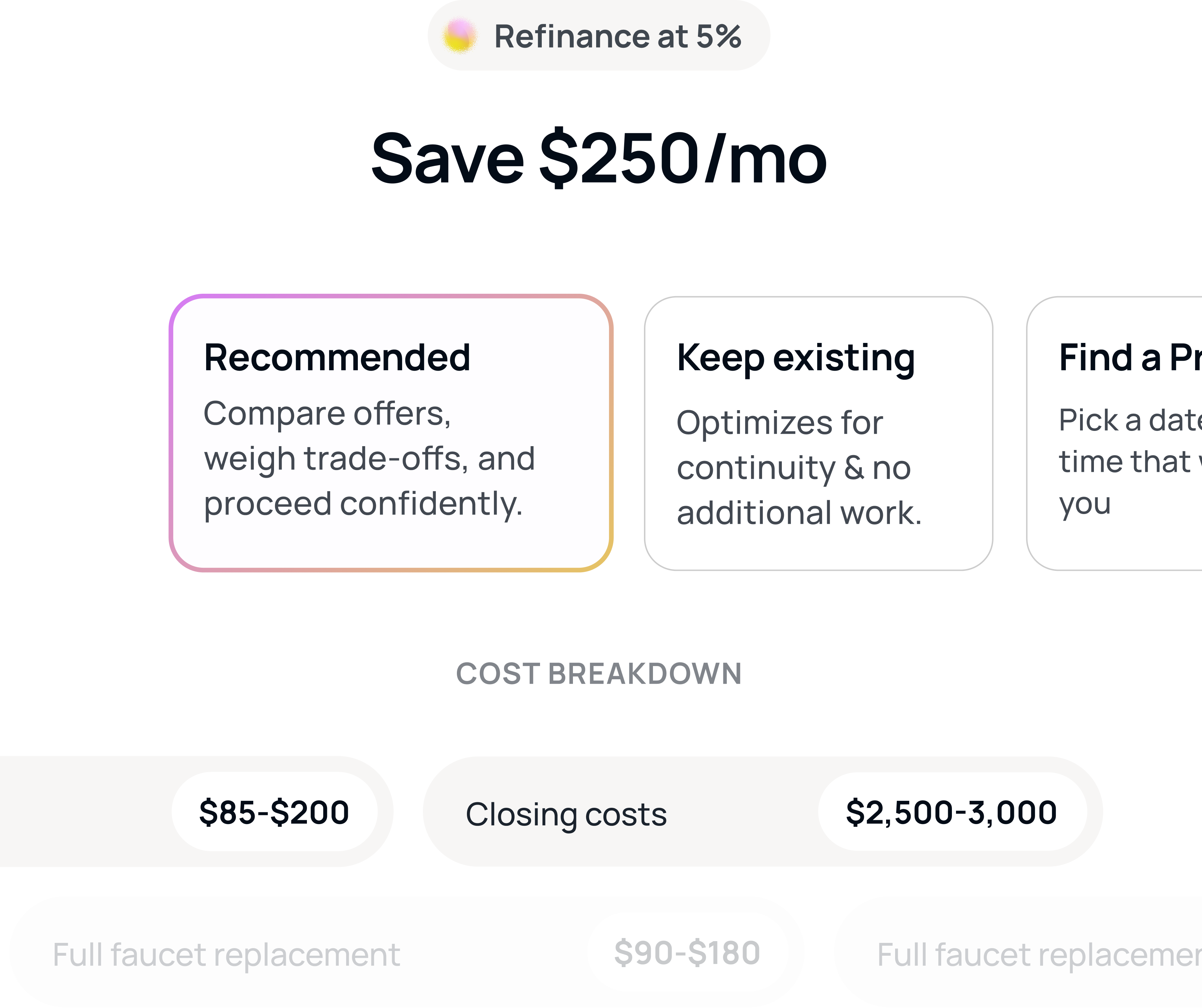 Casa affordability and budgeting concept