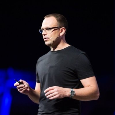 Christopher O'Donnell speaking on stage