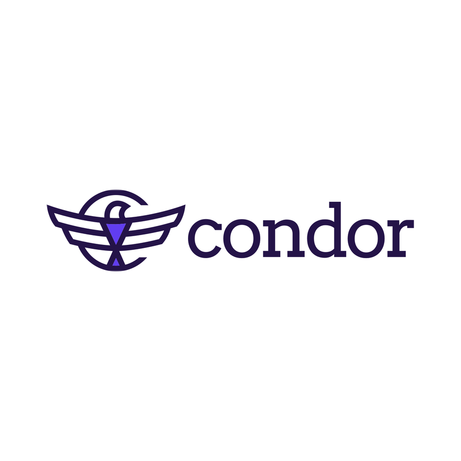 Condor Software logo - a stylized condor in purple beside the wordmark 'condor'