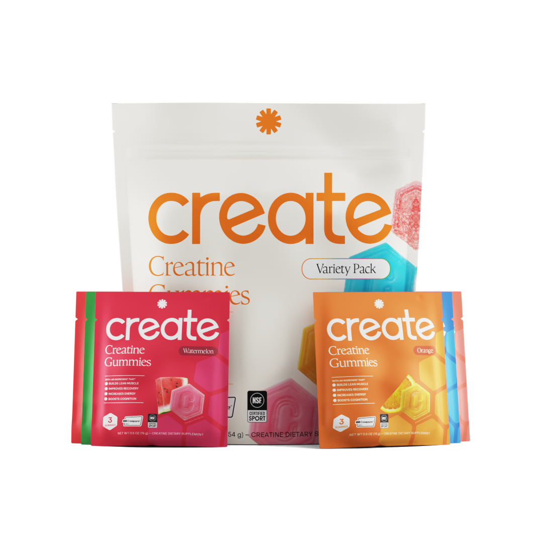 Create Wellness creatine monohydrate gummies variety pouch