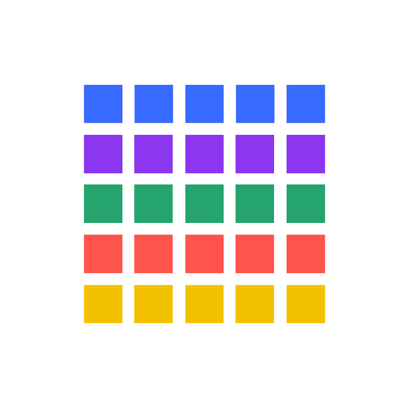 Cubby company logo - a grid of colored storage cubbies