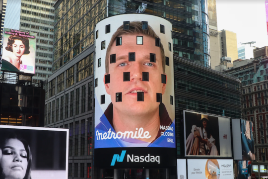 Dan Preston at NASDAQ during Metromile IPO