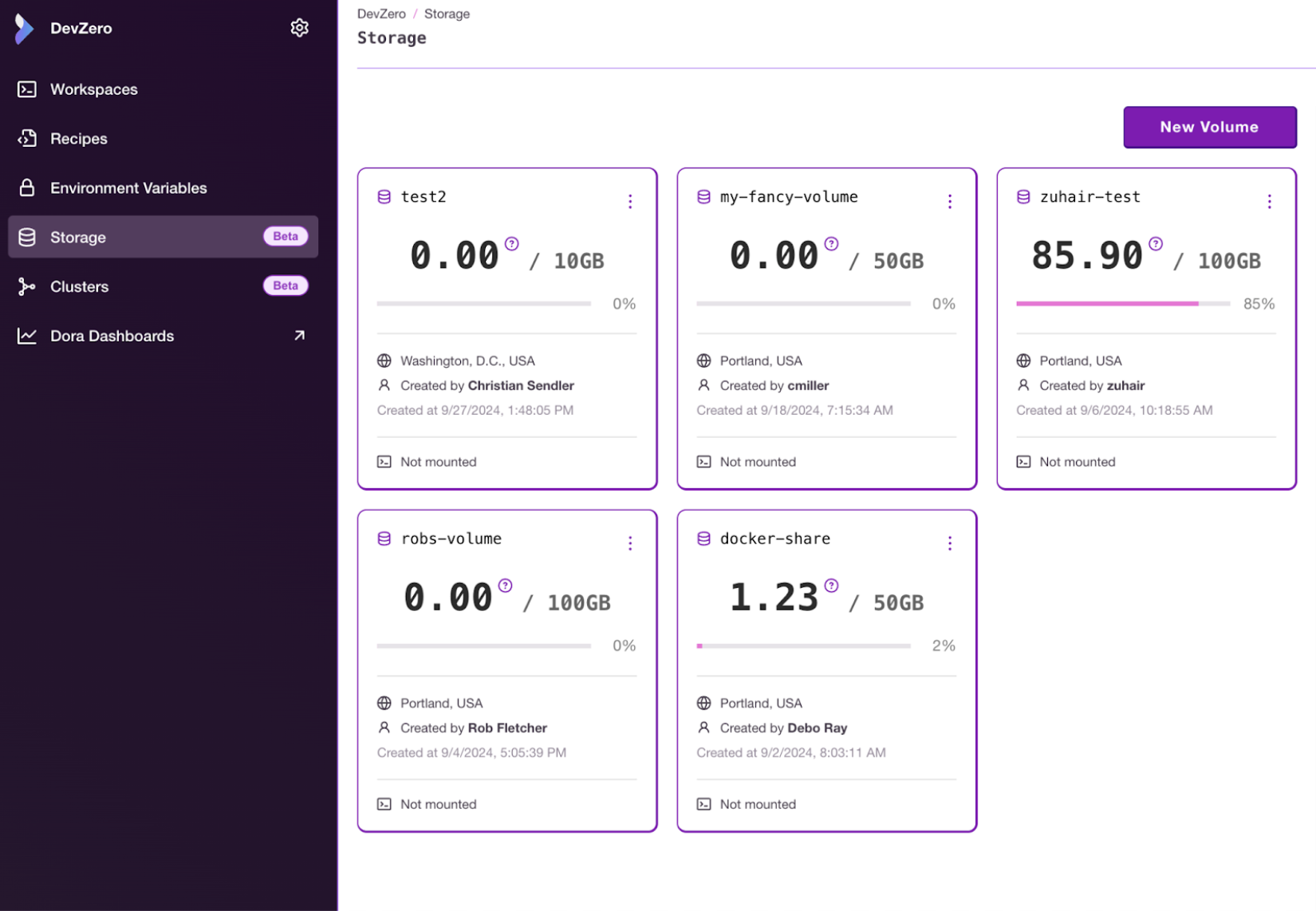 Earlier DevZero cloud development platform storage interface