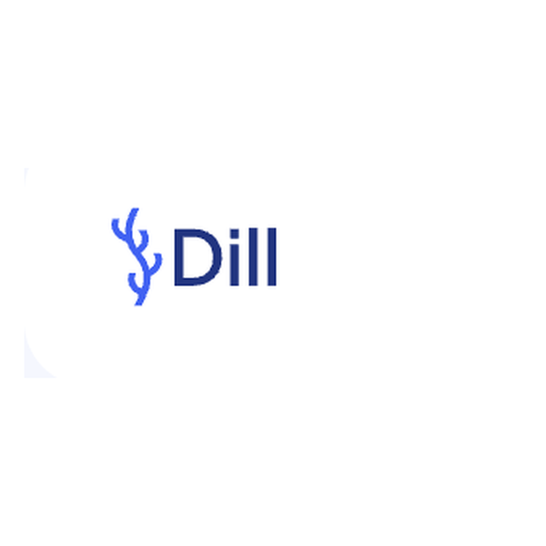 Dill company logo - a dill sprig beside the wordmark Dill