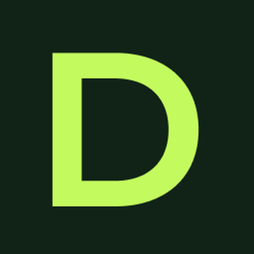 DraftWise logo - lime green D on a dark background