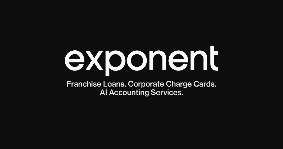 Exponent logo - Franchise Loans, Corporate Charge Cards, AI Accounting Services
