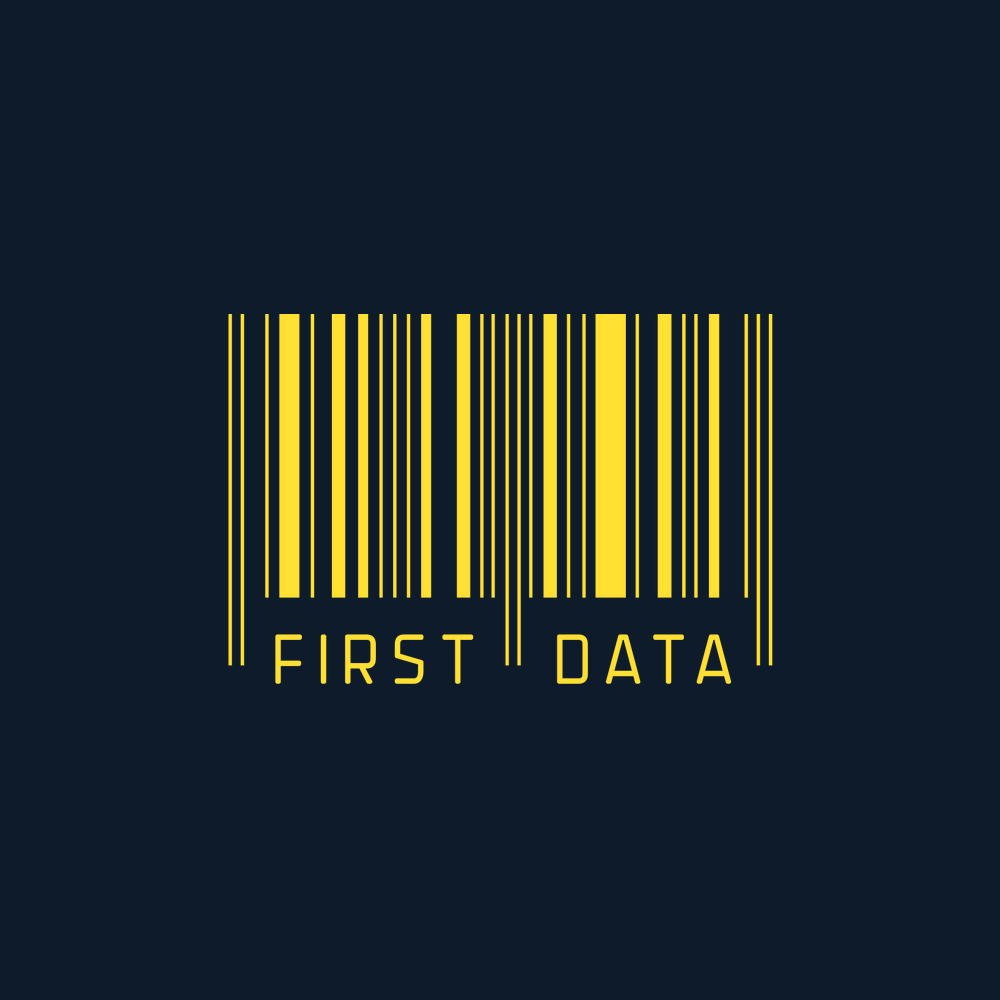 First Data Company logo - a barcode reading FIRST DATA
