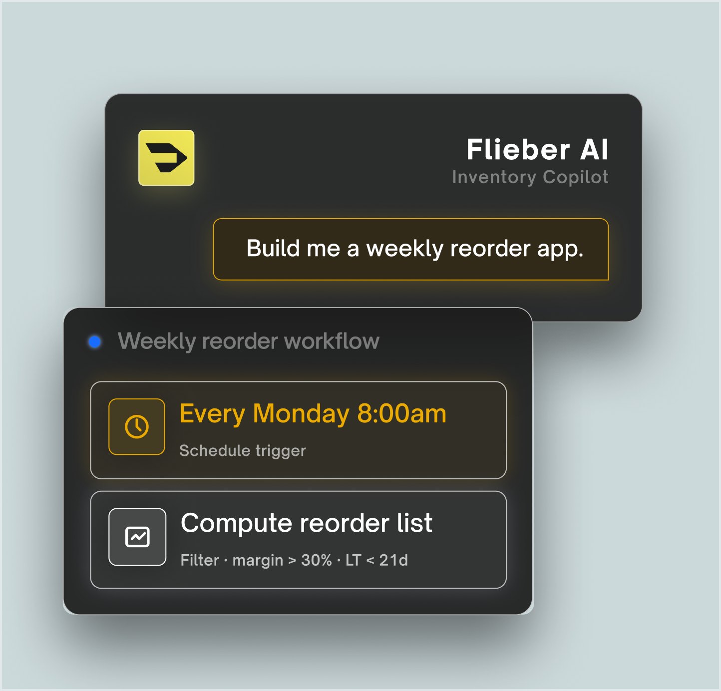 Flieber Studio natural-language automation builder interface