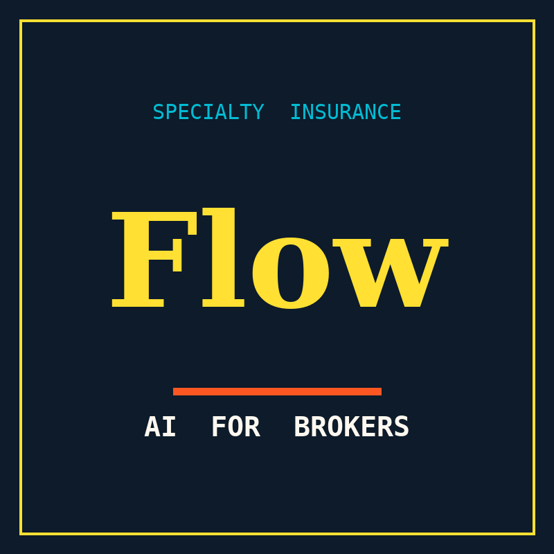 Flow Specialty wordmark - specialty insurance, AI for brokers