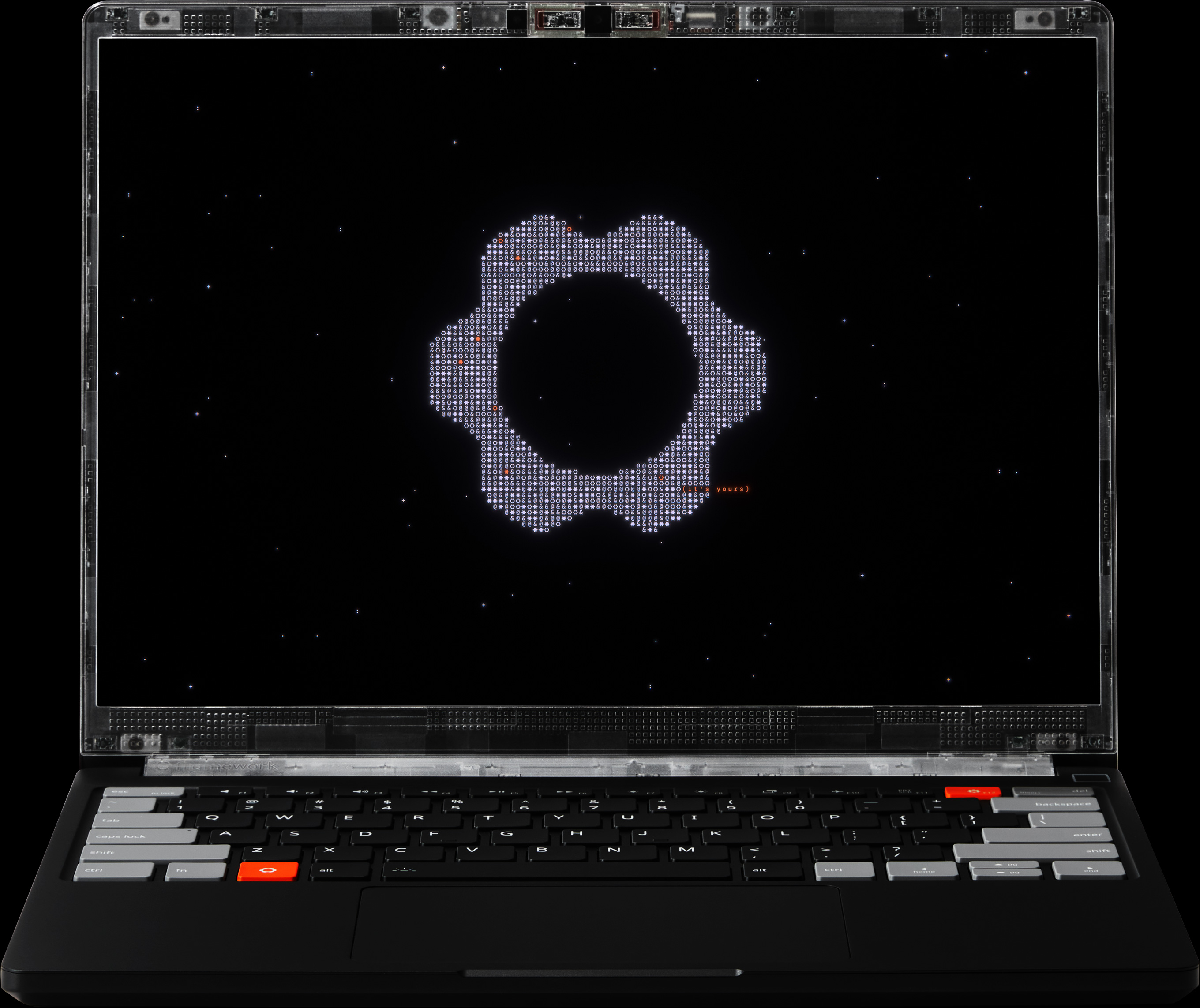 Framework Laptop 13 Pro open against a dark background