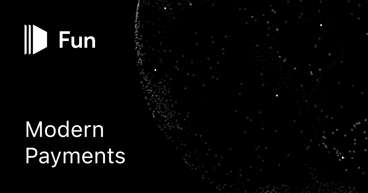 Fun company logo and brand mark with the tagline Modern Payments on a dark globe