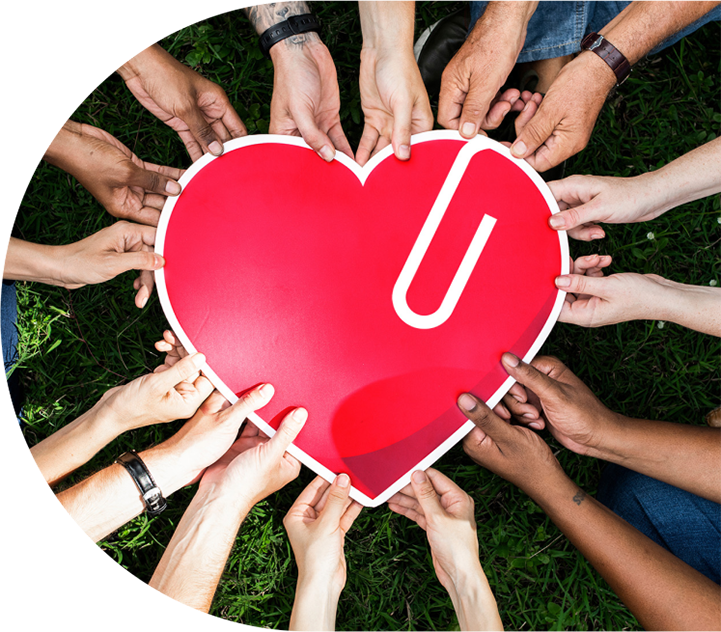 Hello Heart - hands holding a heart together