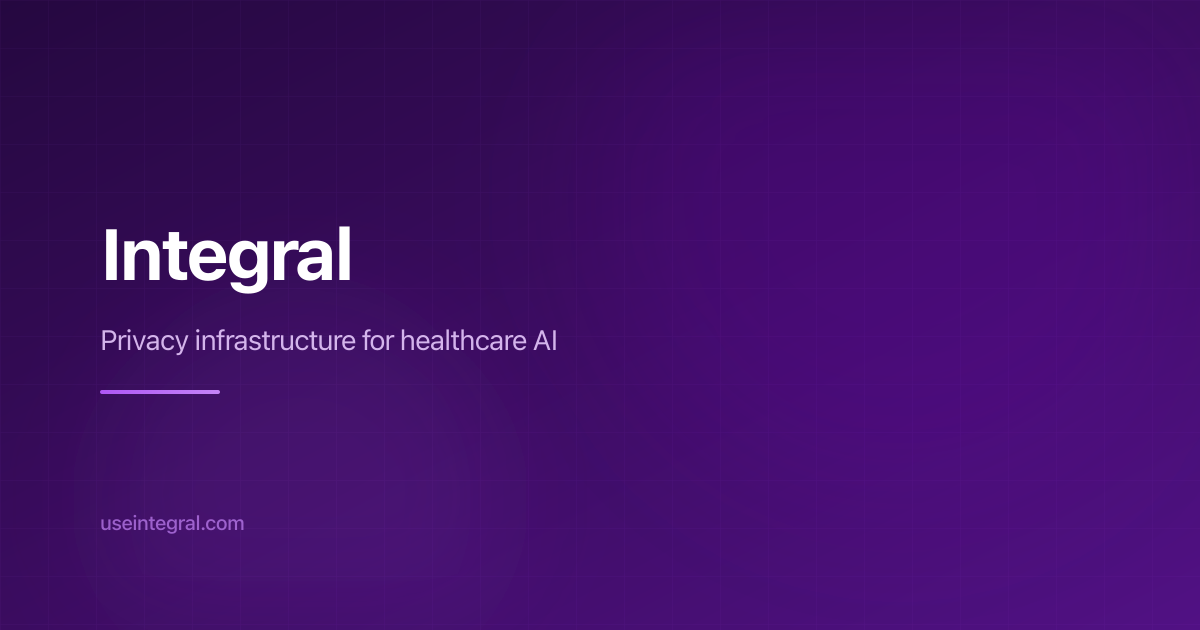 Integral Privacy Technologies logo and tagline: Privacy infrastructure for healthcare AI