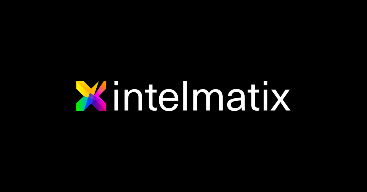 Intelmatix logo - a multicolored X beside the intelmatix wordmark