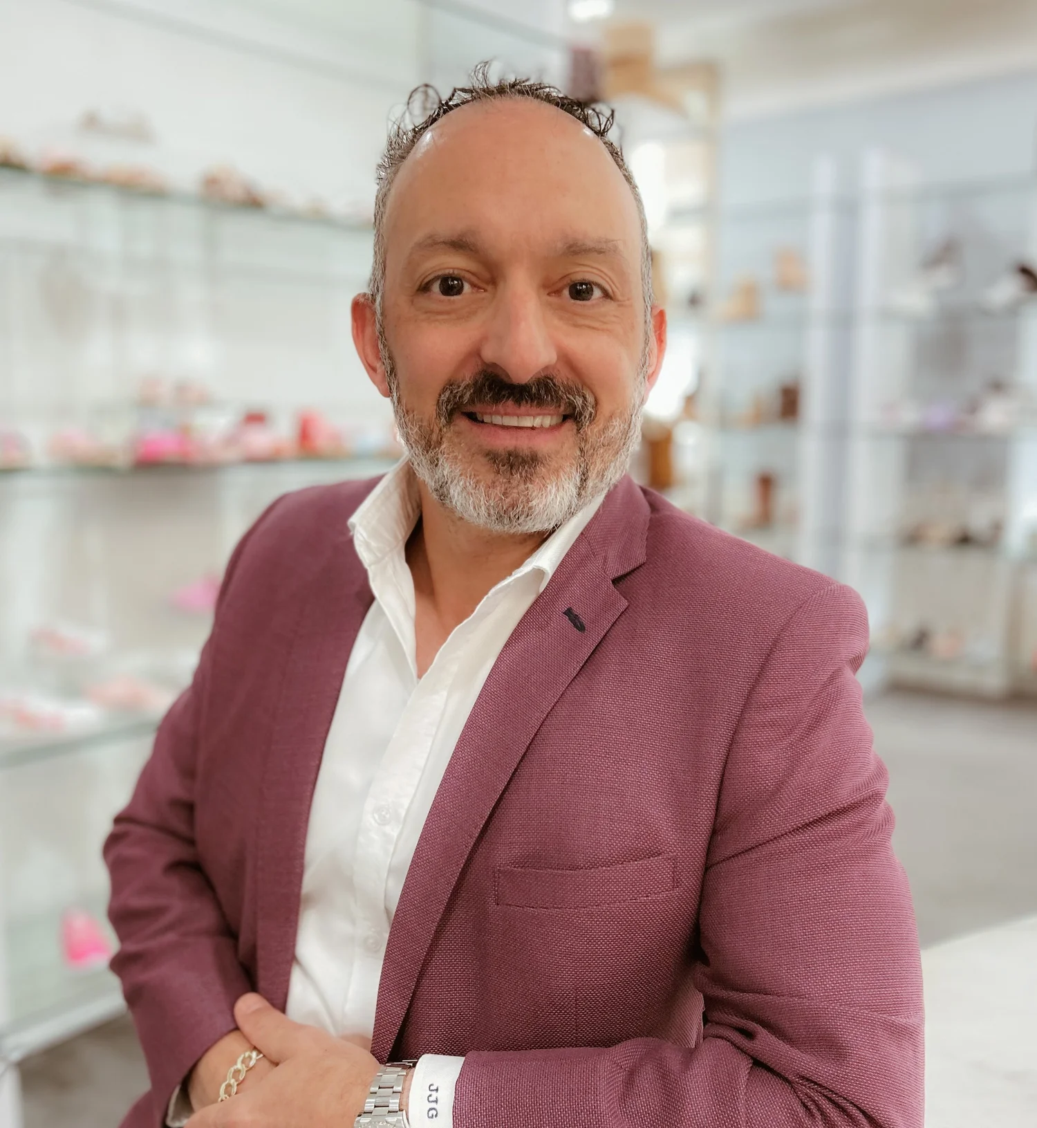 Jack J. Gindi, EVP and CMO of Gina Group, photographed in the company's footwear showroom