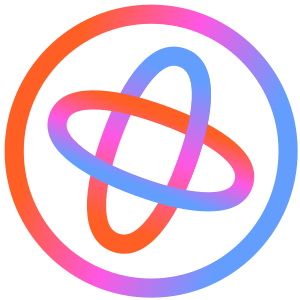 Langfinity logo - a gradient orbital mark