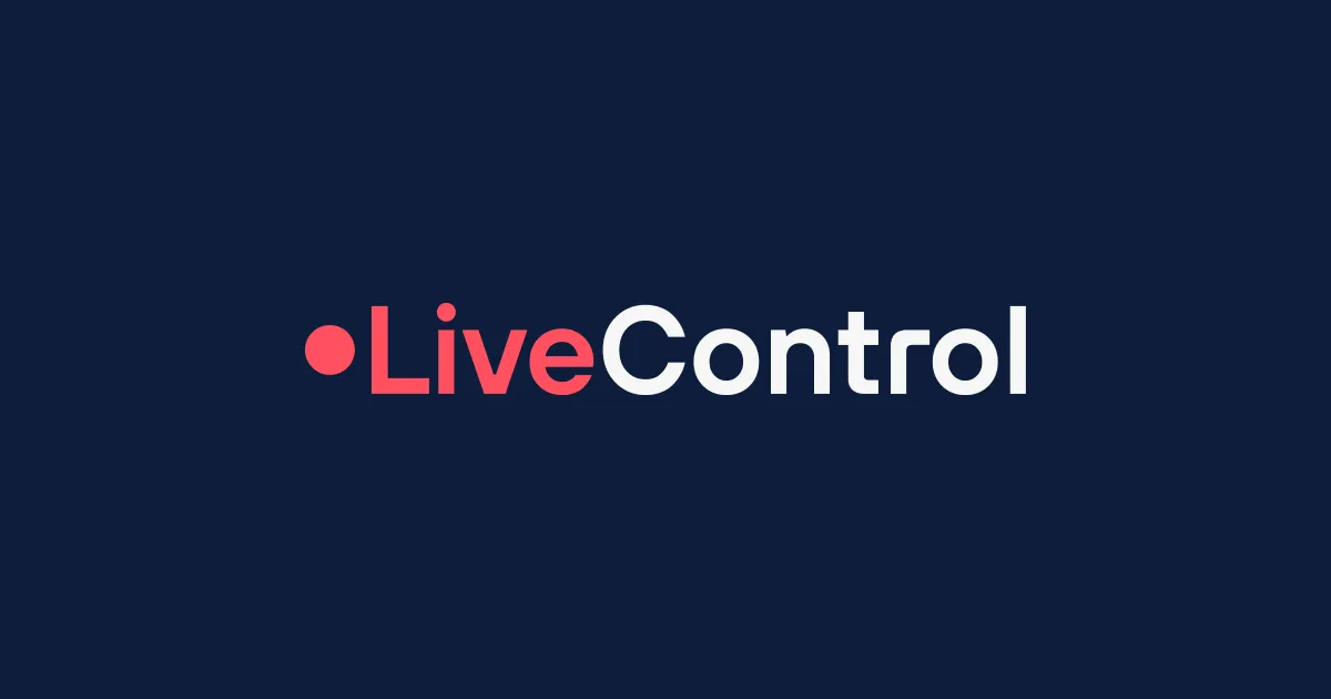 LiveControl logo - the word LiveControl in red and white on a navy background