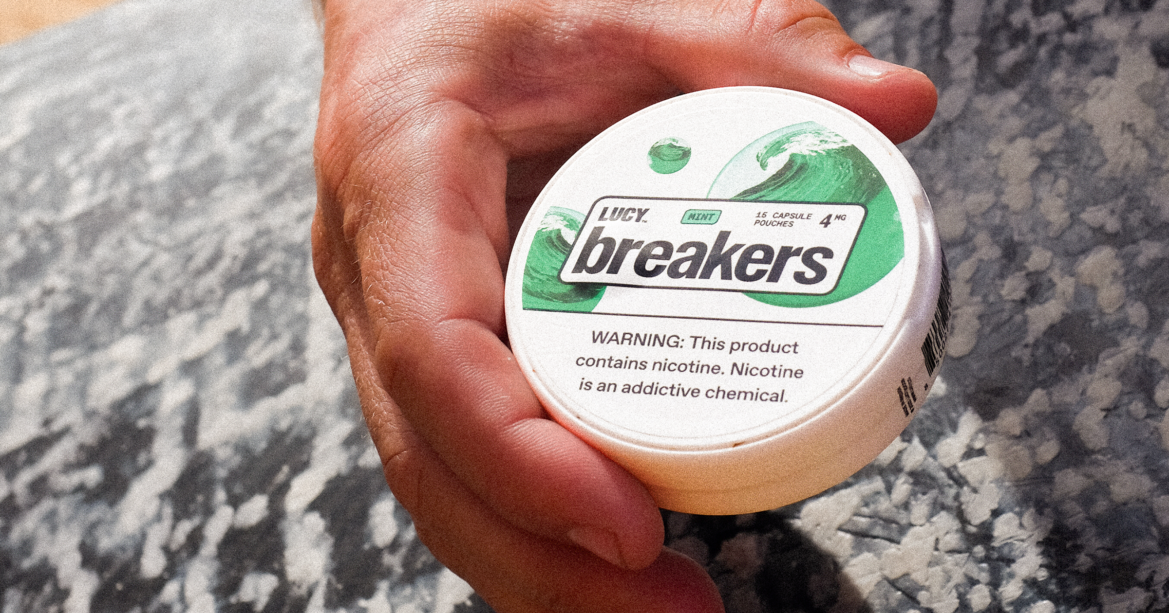 Lucy nicotine products - gum, pouches, and Breakers