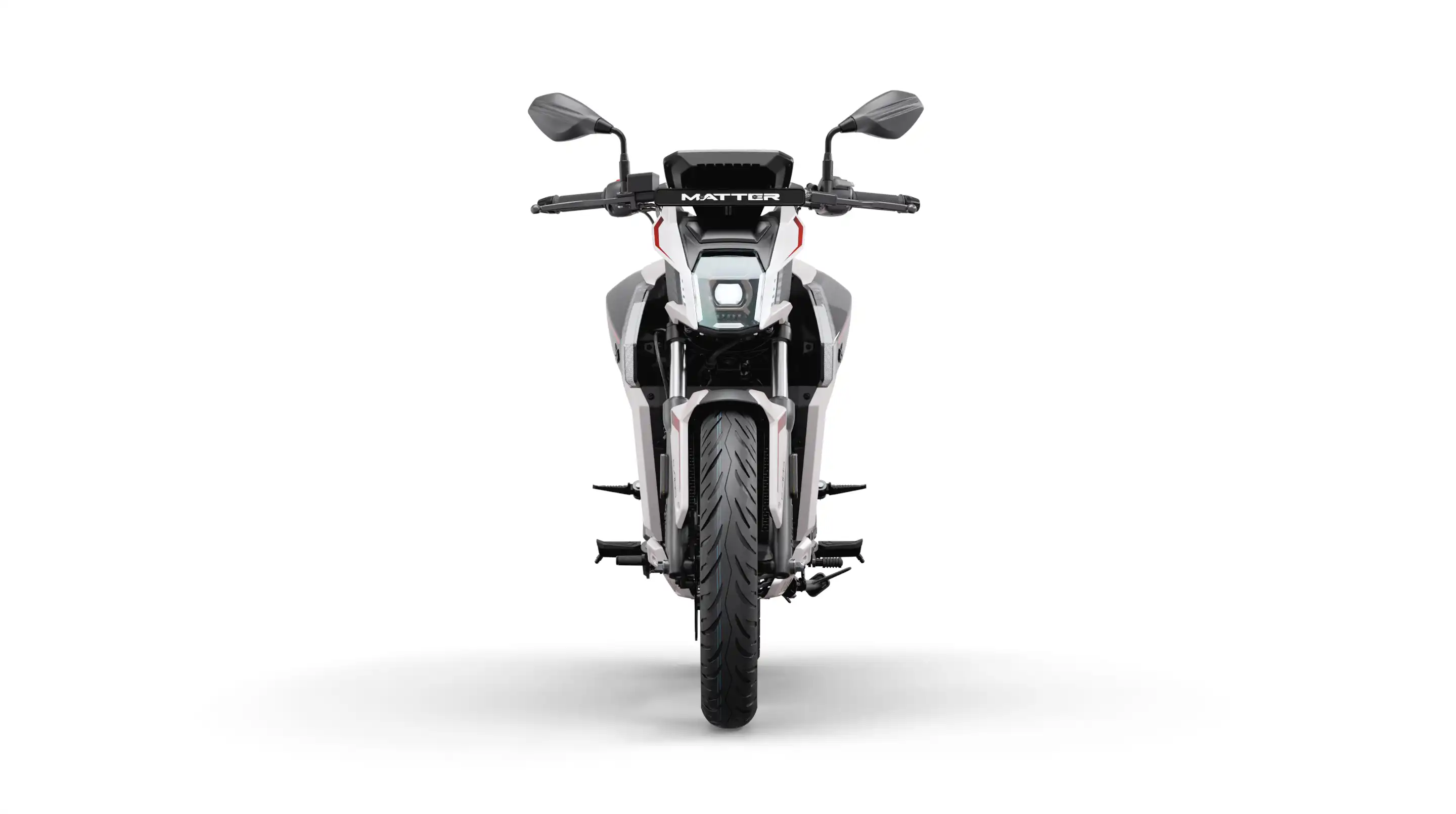 The Matter Aera, India's first geared electric motorcycle, front view