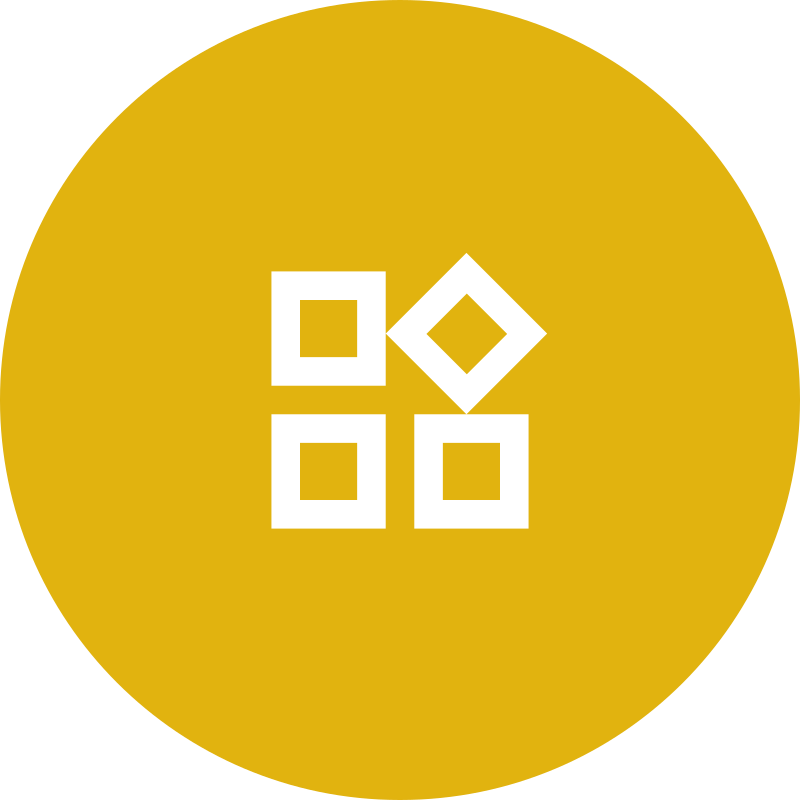 Mento logo - gold circle with white tile mark