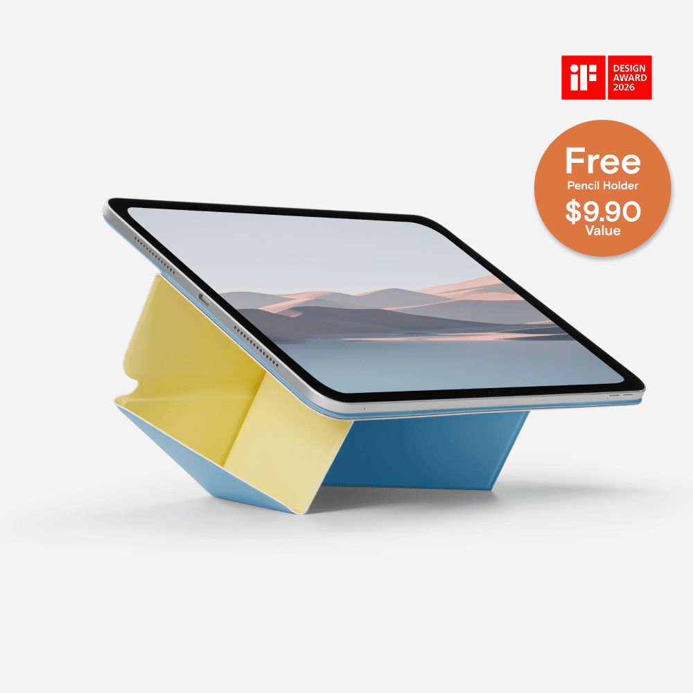 MOFT Dynamic Folio case and stand for iPad shown at multiple angles