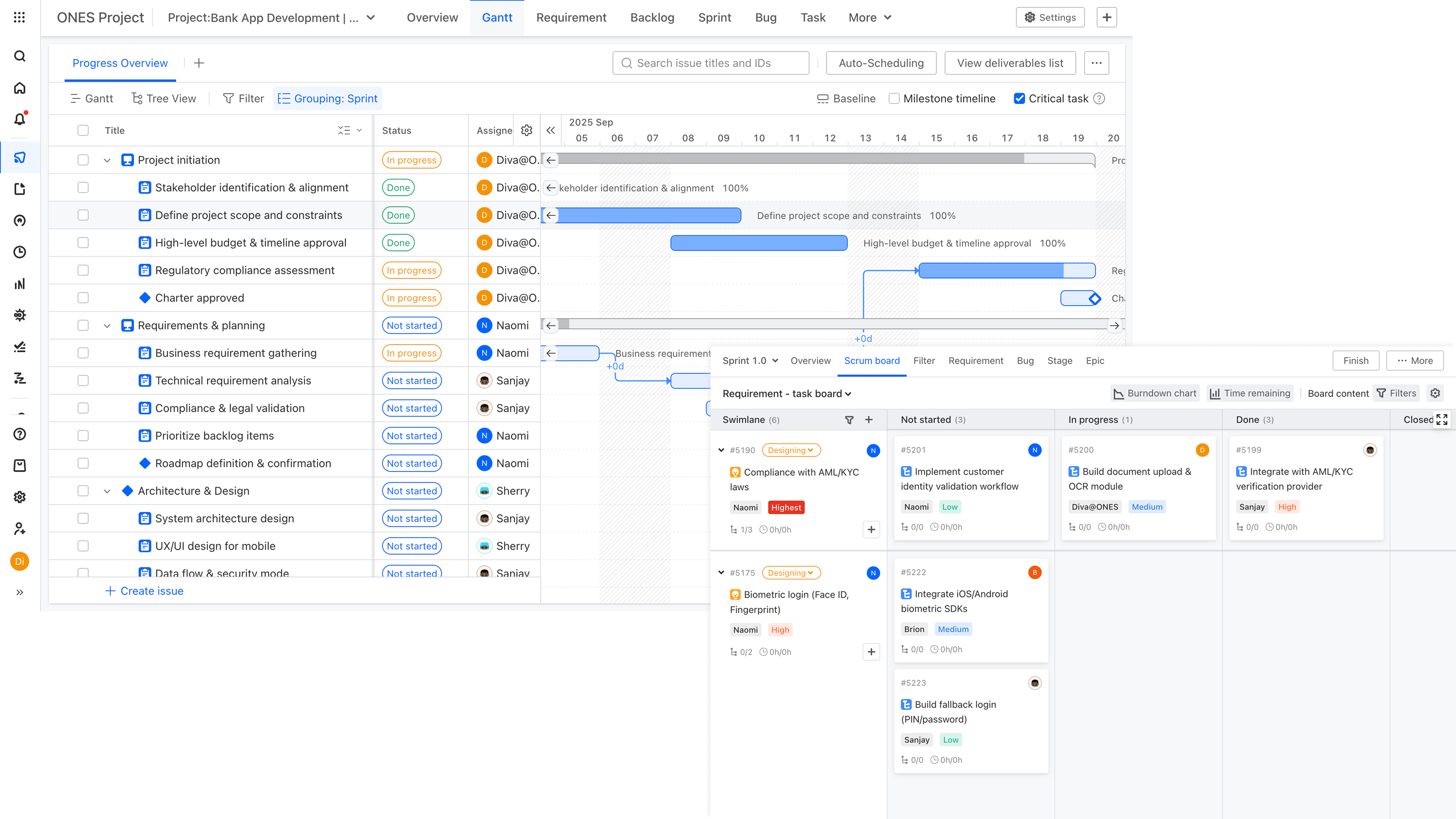 ONES.com project management interface