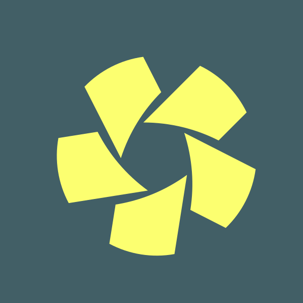Orum logo - a yellow aperture-style mark on a slate background