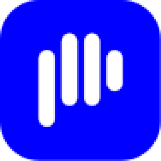 Podeo logo - blue emblem with white audio wave bars