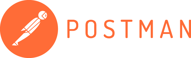 Postman wordmark and orange satellite logo