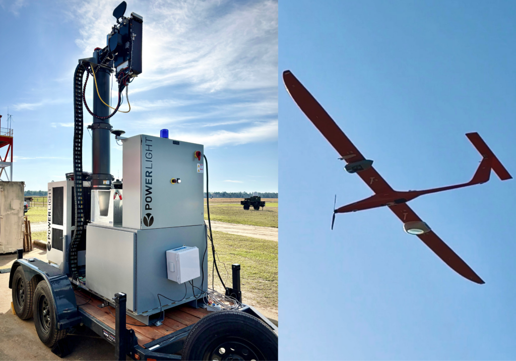 PowerLight Technologies laser power beaming transmitter and receiver at the Shaw AFB demonstration
