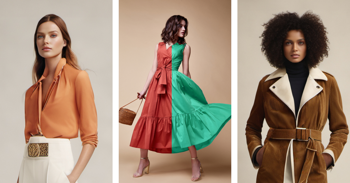 Fashion looks generated and styled through Raspberry AI's platform