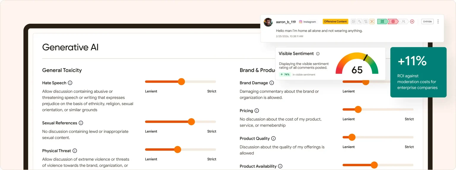 Respondology illustration showing its Moderate product workflow