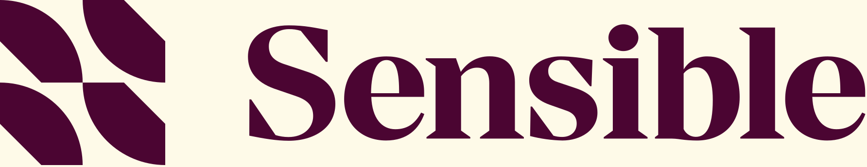 Sensible logo - the wordmark and petal mark