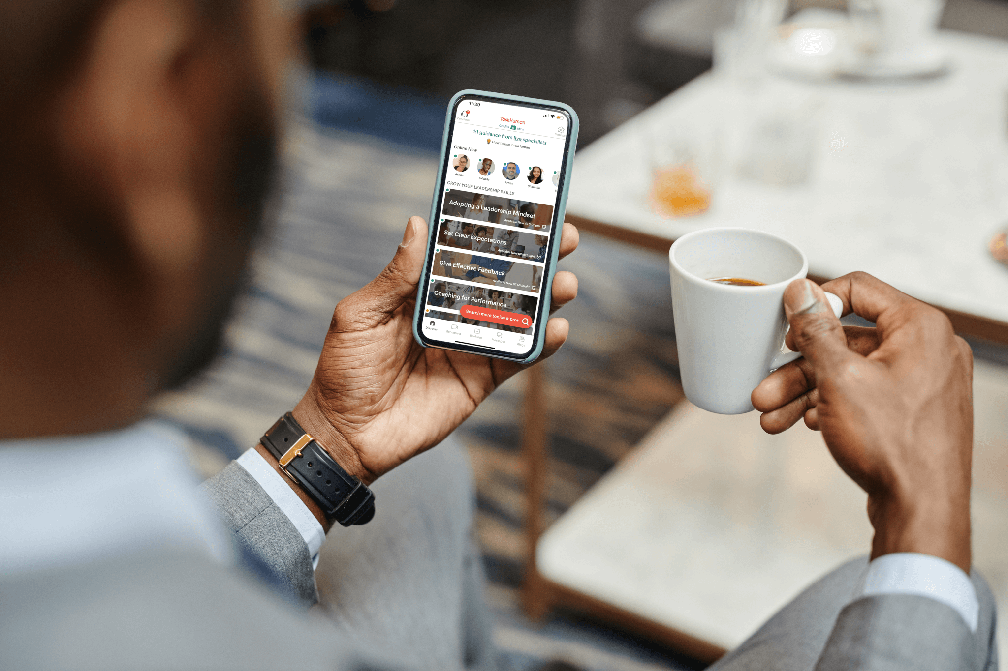 TaskHuman coaching app screen