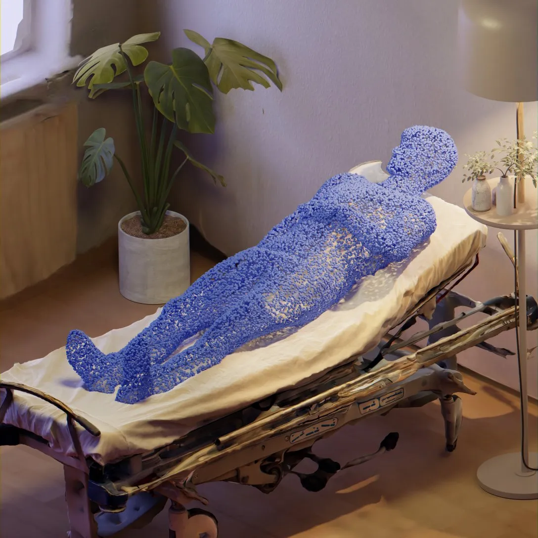Teton anonymized sensor view of a care room