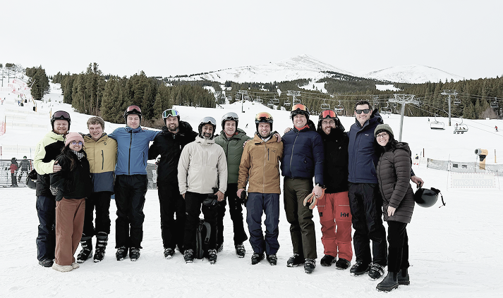 The Texture team standing together on a snow-covered slope