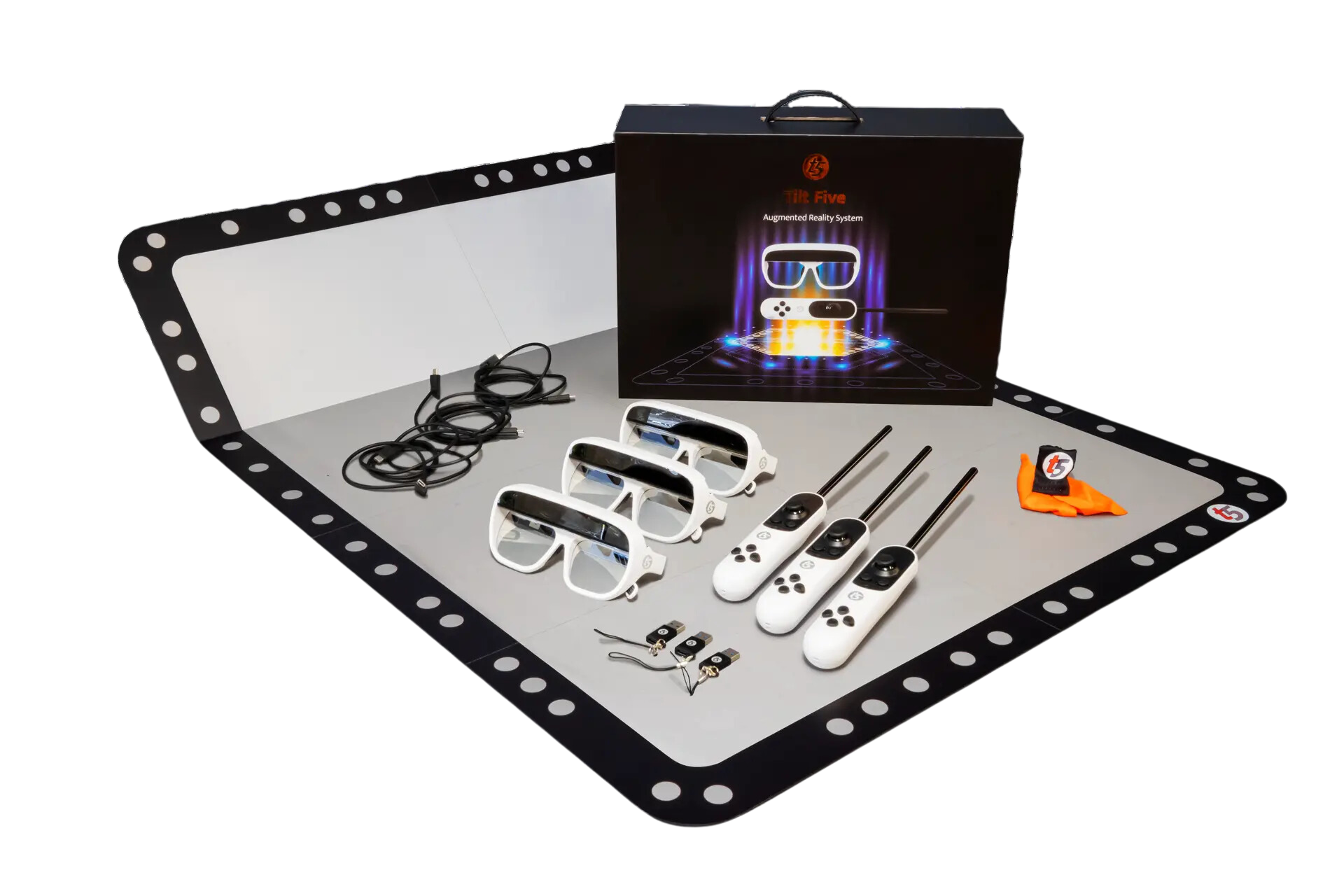 Tilt Five glasses, wands and gameboard bundle components