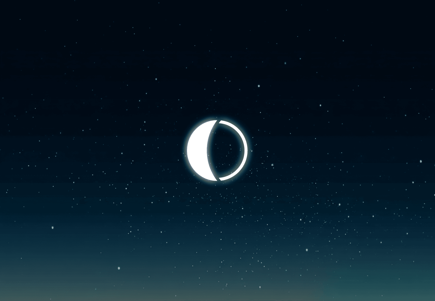 Variance logo - a crescent moon mark against a starry night sky
