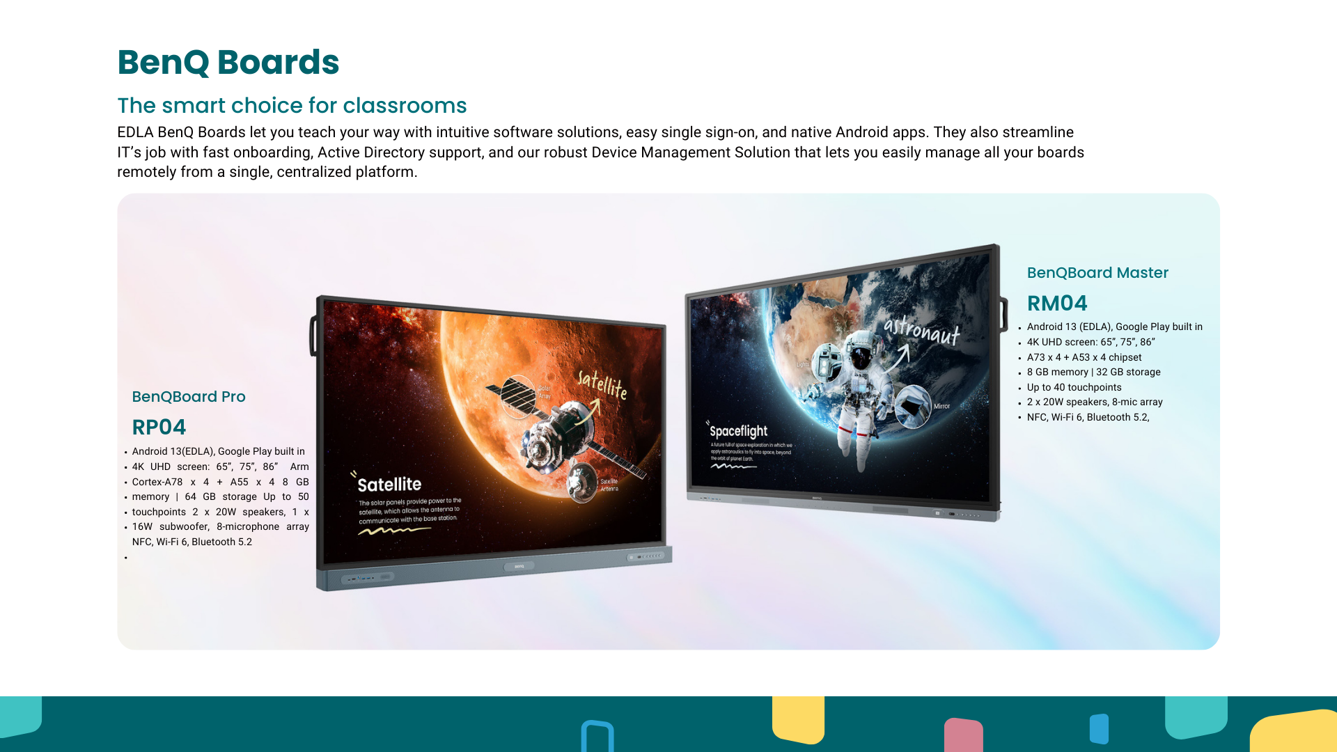 BenQ Boards interactive displays for classrooms