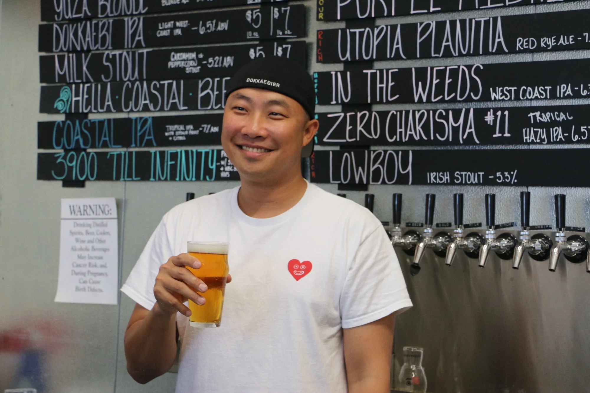 Youngwon Lee in the Dokkaebier taproom