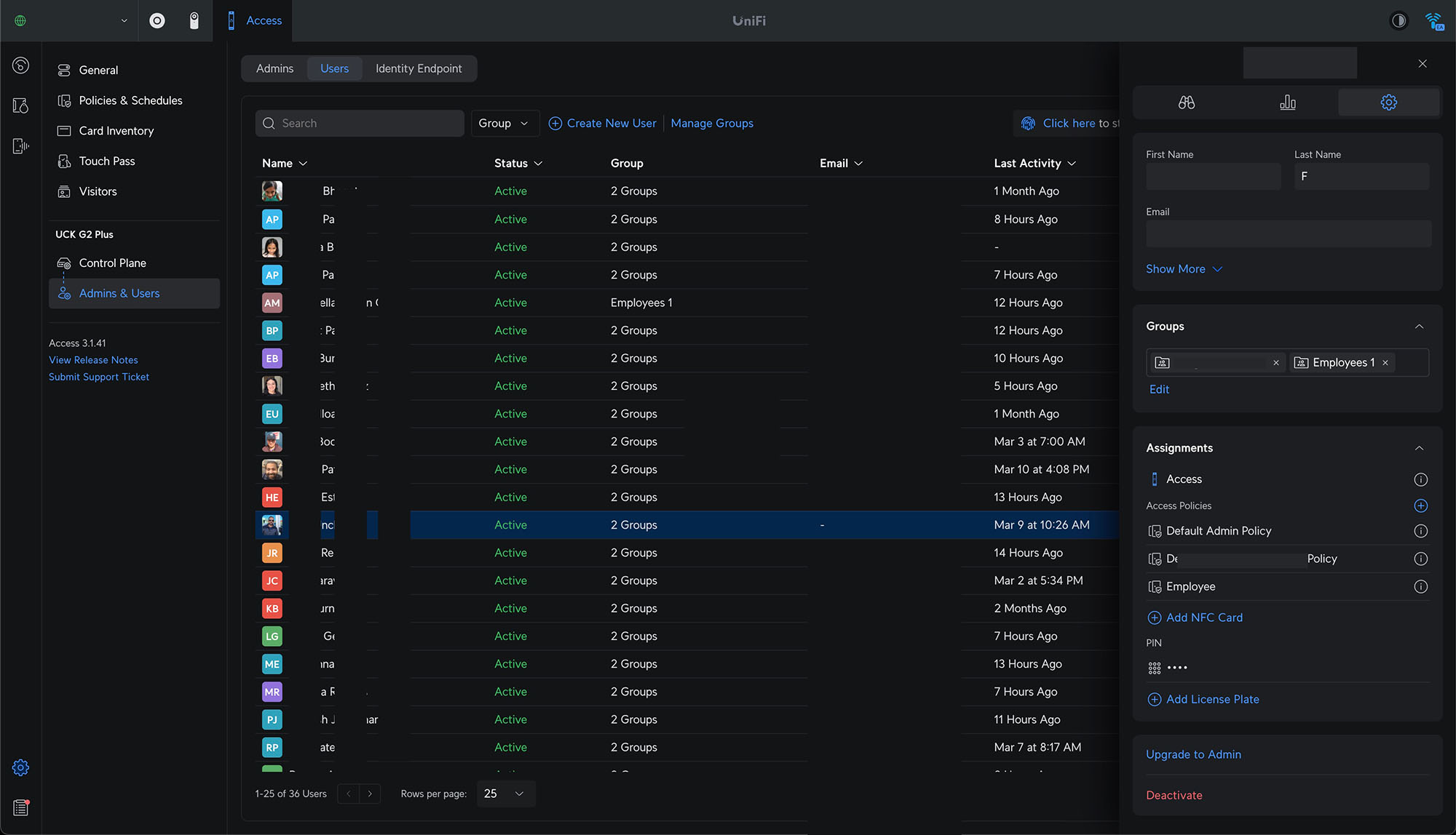 Managing users in UniFi Identity