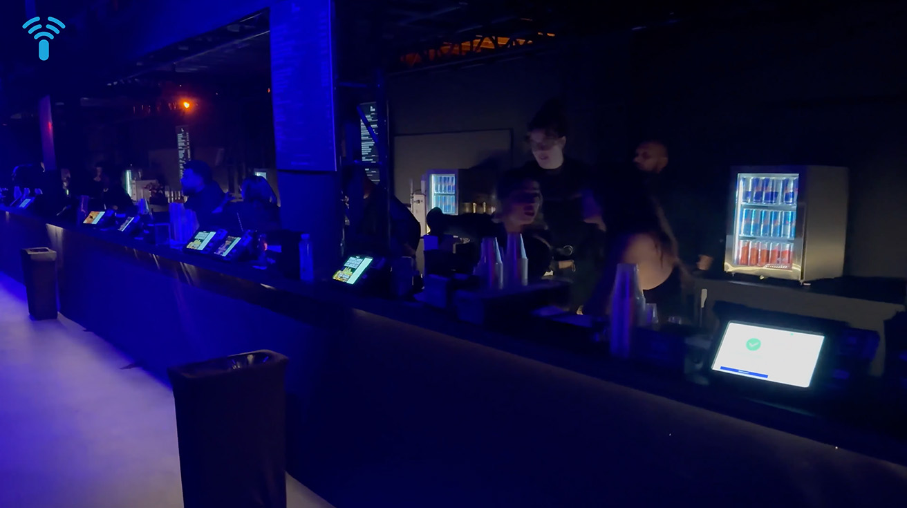 POS terminals and sales points at event venue