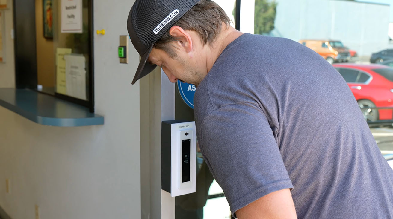 Testing QR Badges at Main Doors