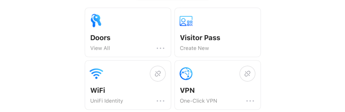 UniFi Identity main screen. Add visitor pass.