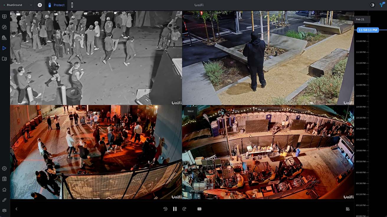 UniFi Protect demonstration showing camera feeds and security monitoring