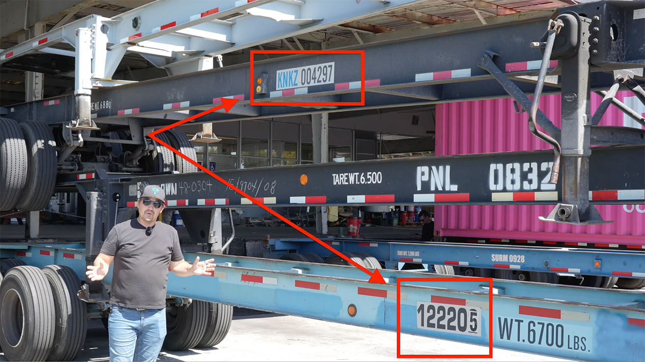 AI recognition of non-standard chassis identification numbers on a flatbed trailer