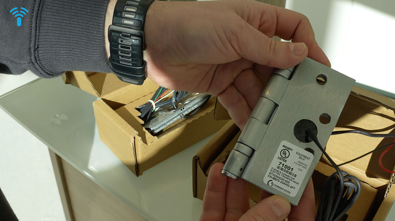 Installing electrified hinge